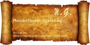 Mendelsohn Gusztáv névjegykártya